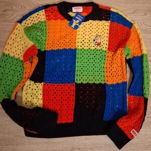 New Haribo x JCPenney Patchwork Knit Sweater Size Small Candy Bear Collab NWT